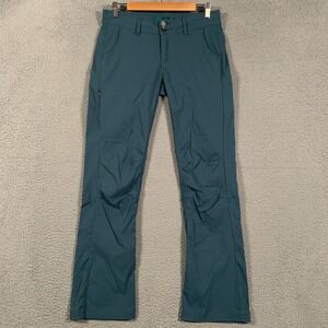 Prana Halle Pants Womens 4 Straight Leg Teal Blue Hiking Outdoor Stretch Utility